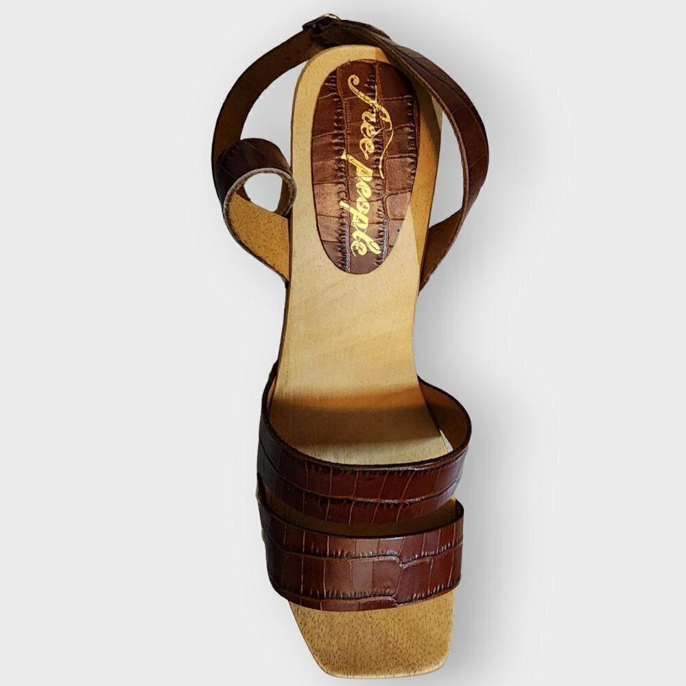 Free People Mallory Leather Clog Sandal Brown - Picture 7 of 8